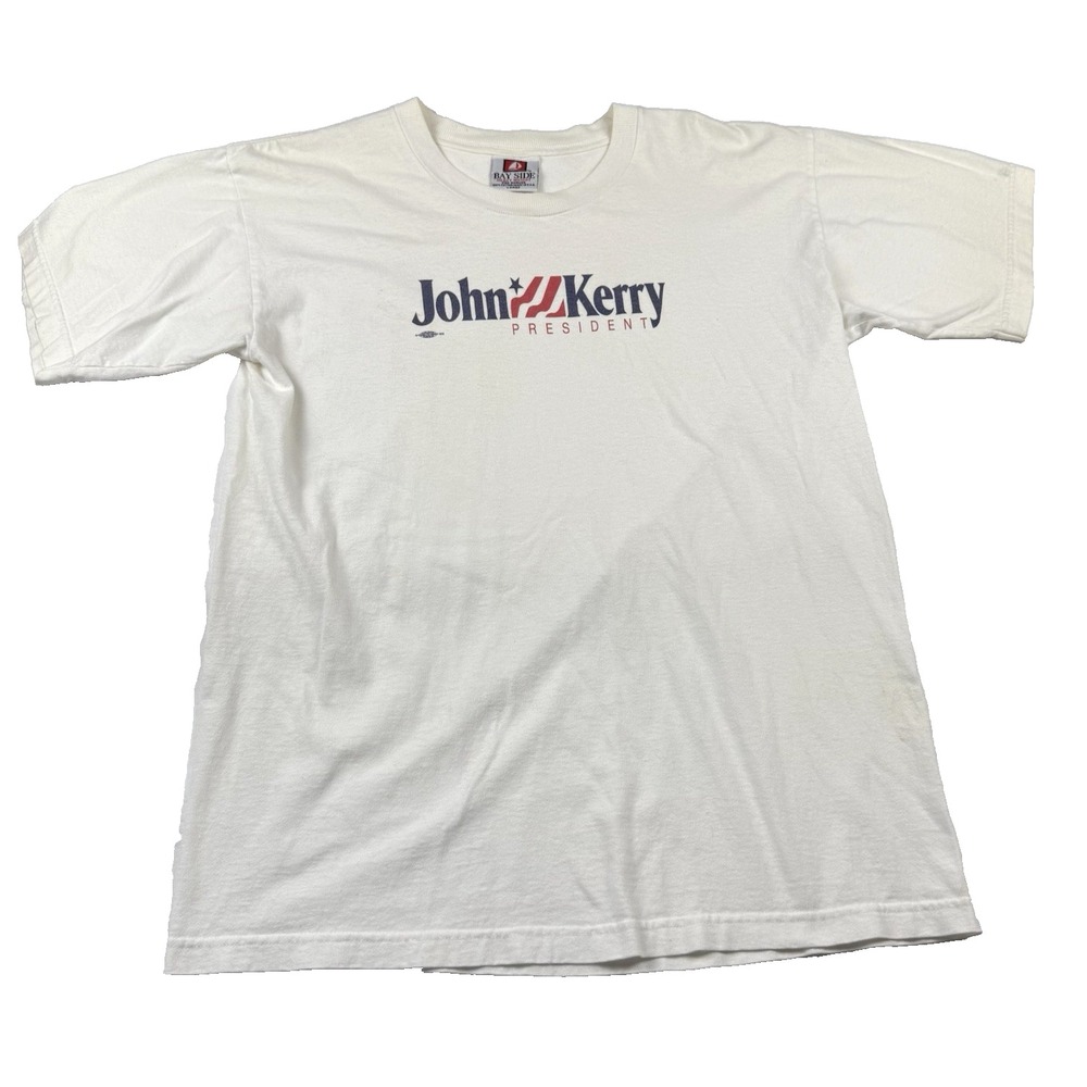 Vintage Y2K John Kerry V. Bush‎ Presidential Campaign Shirt Memorabilia Large